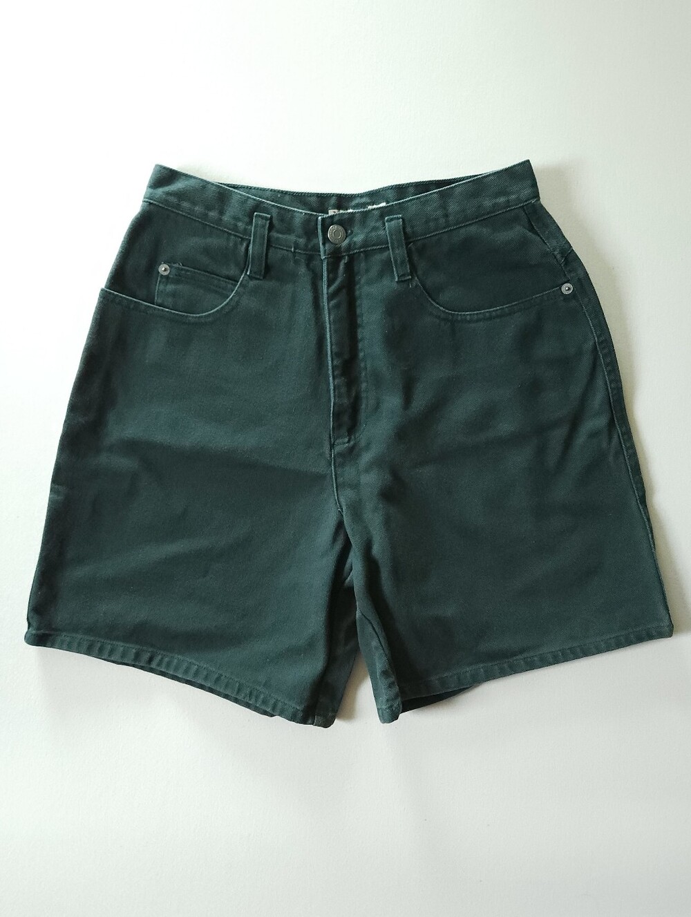 Vintage 90s Green Memphis Denim Mom Shorts Size 9